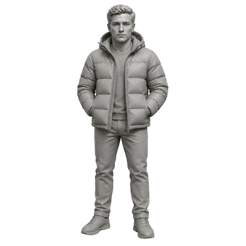Hommes En Manteau D'Hiver